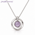 propitiousness™ Layered Open Circle Pendant Necklace with Muted Lilac Center
