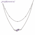 propitiousness™ Layered Fine Chain Necklace with Smoky Lavender Accent