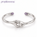 propitiousness™ Sculpted Knot Cuff Bracelet with Muted Purple Accent Tips